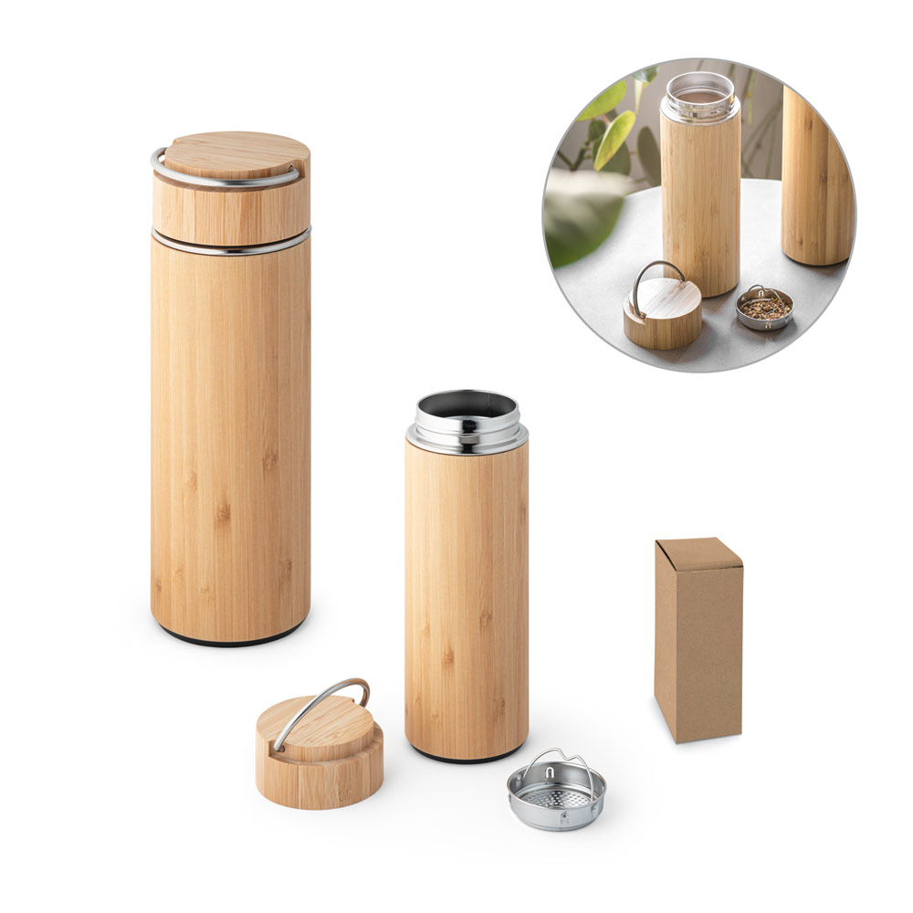 Squeeze de bambu e aço inox personalizado